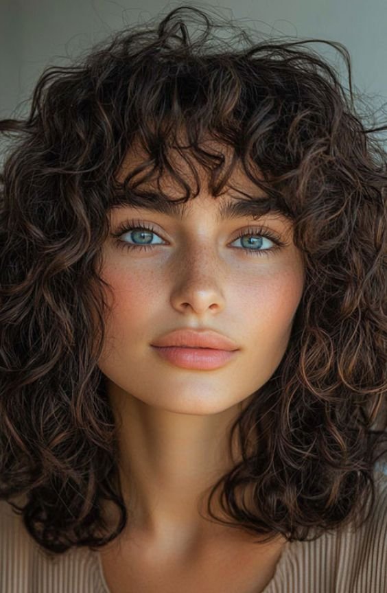 Feathered Layers on Curly Hair