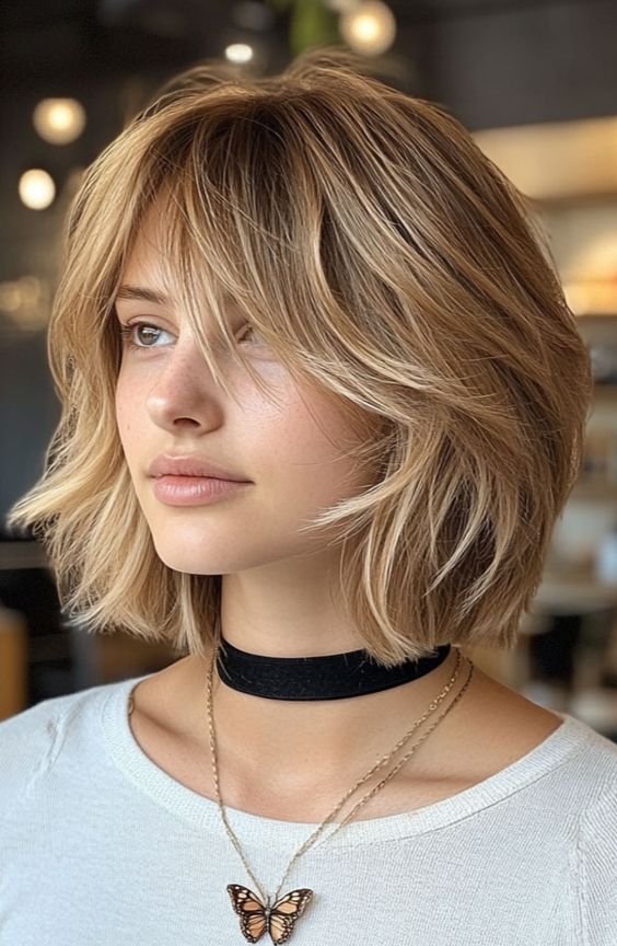 French Bob with Feathered Layers