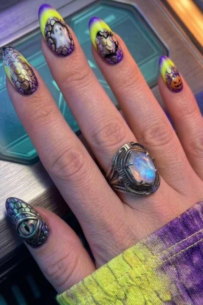 Acid Yellow and Violet Ombre