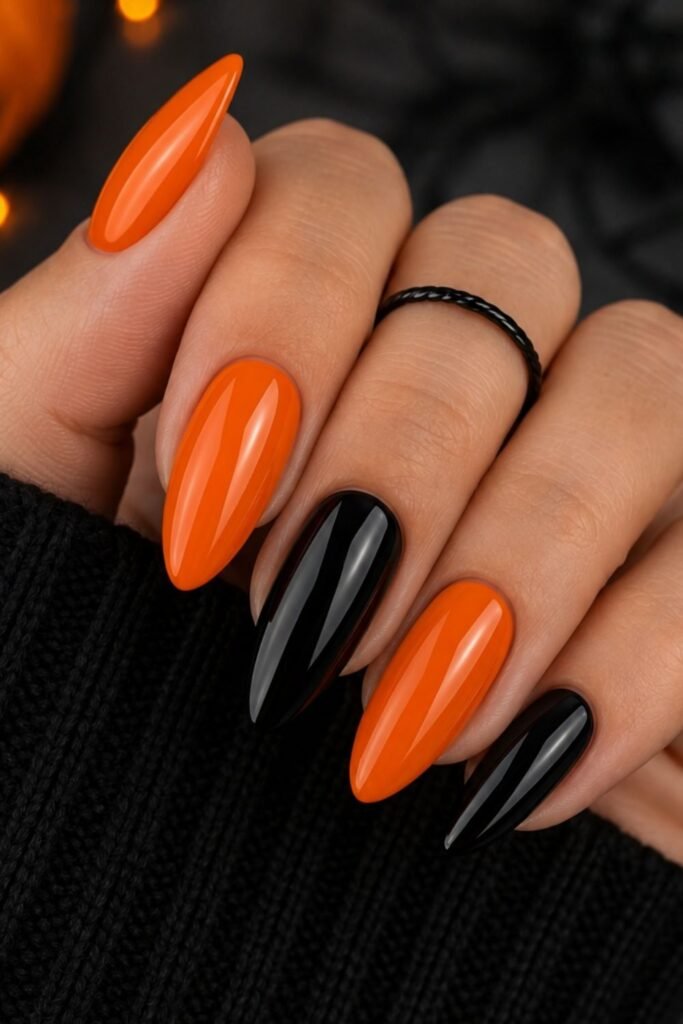 Alternating Orange and Black
