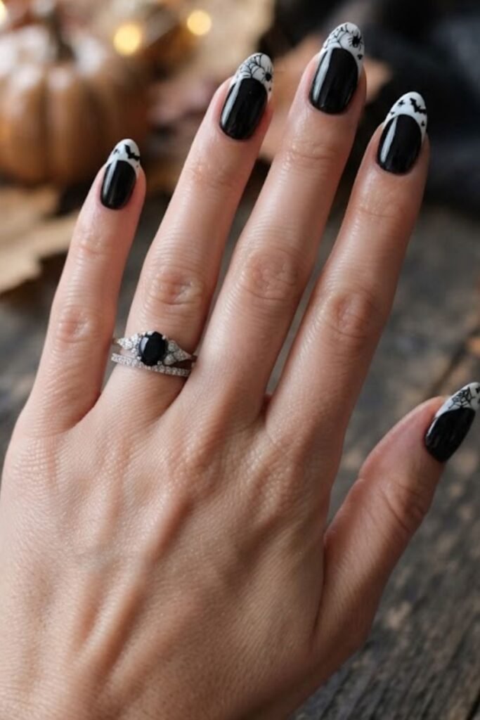 Black Base with White French Tip