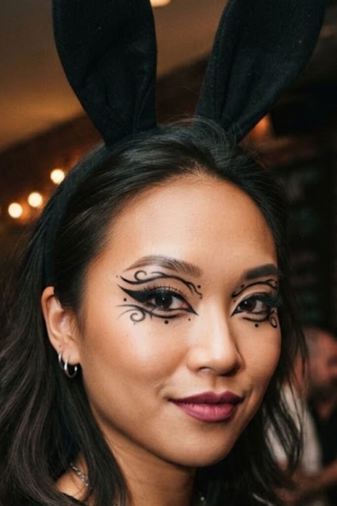 Black Bunny with Graphic Liner