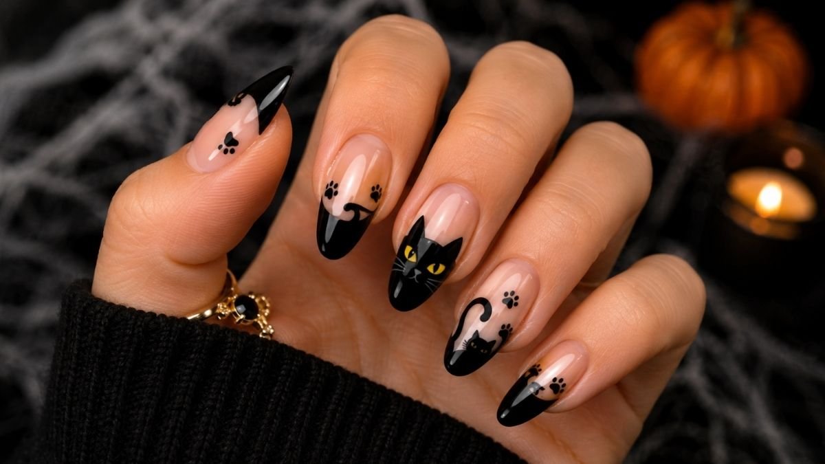 16 Black Cat Nails for Halloween From Subtle to Spooky