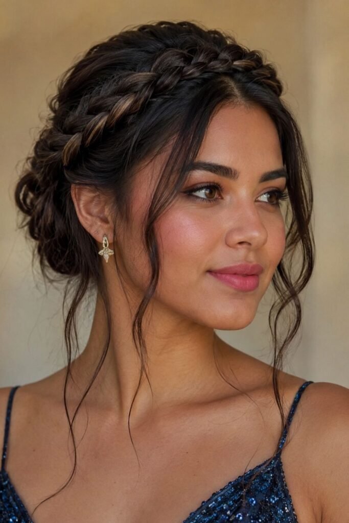 Woman with a braided crown updo