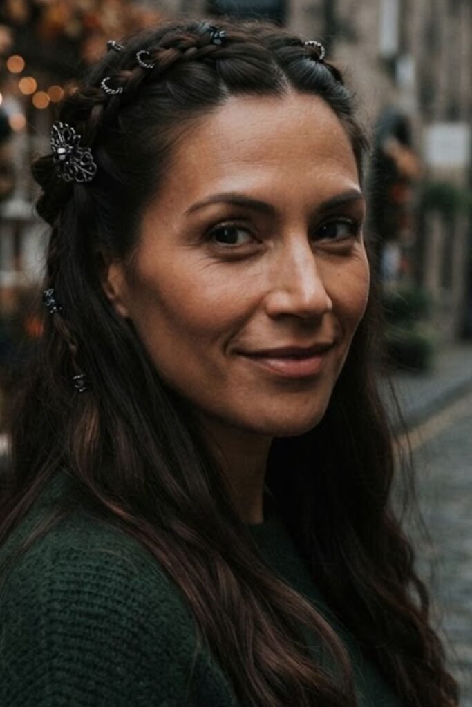 Braided Half-Up with Dark Accessories