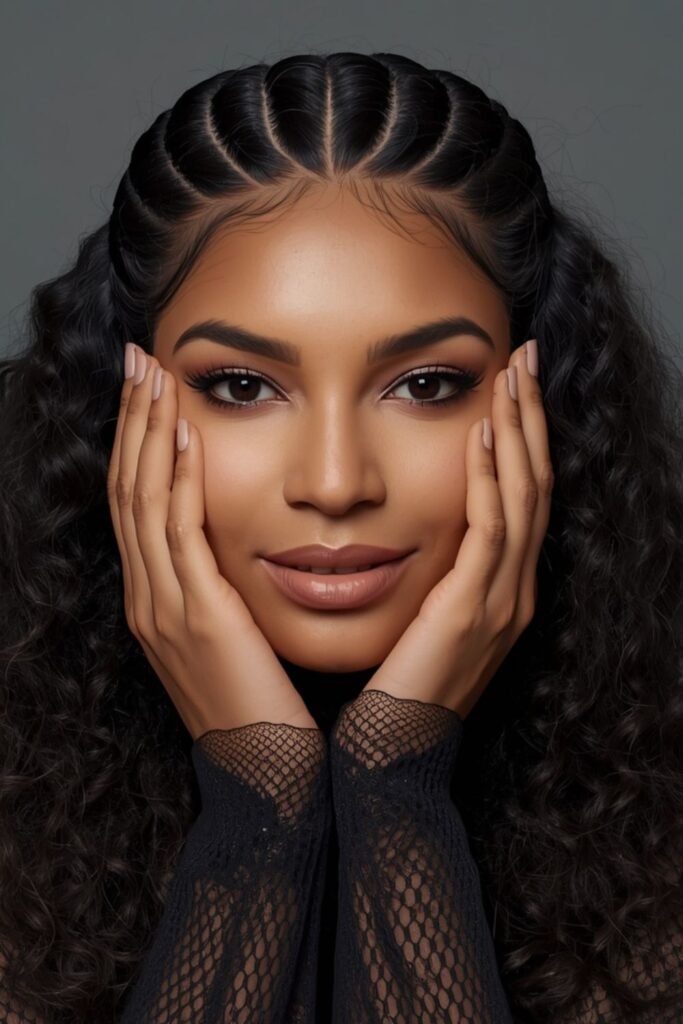 Curly Half-Up with Braided Detail and Halloween Cuffs