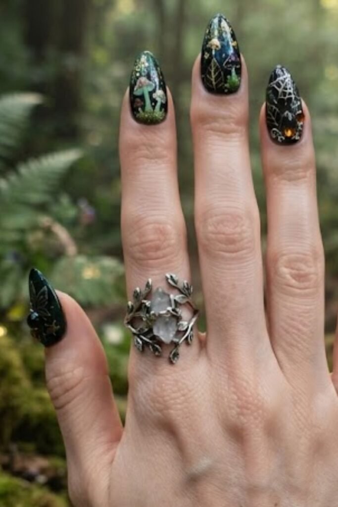 Dark Fairy or Forest Creature Press-On Nails
