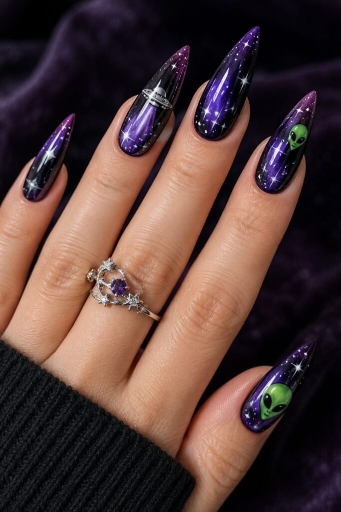 Deep Space Purple with Star Clusters