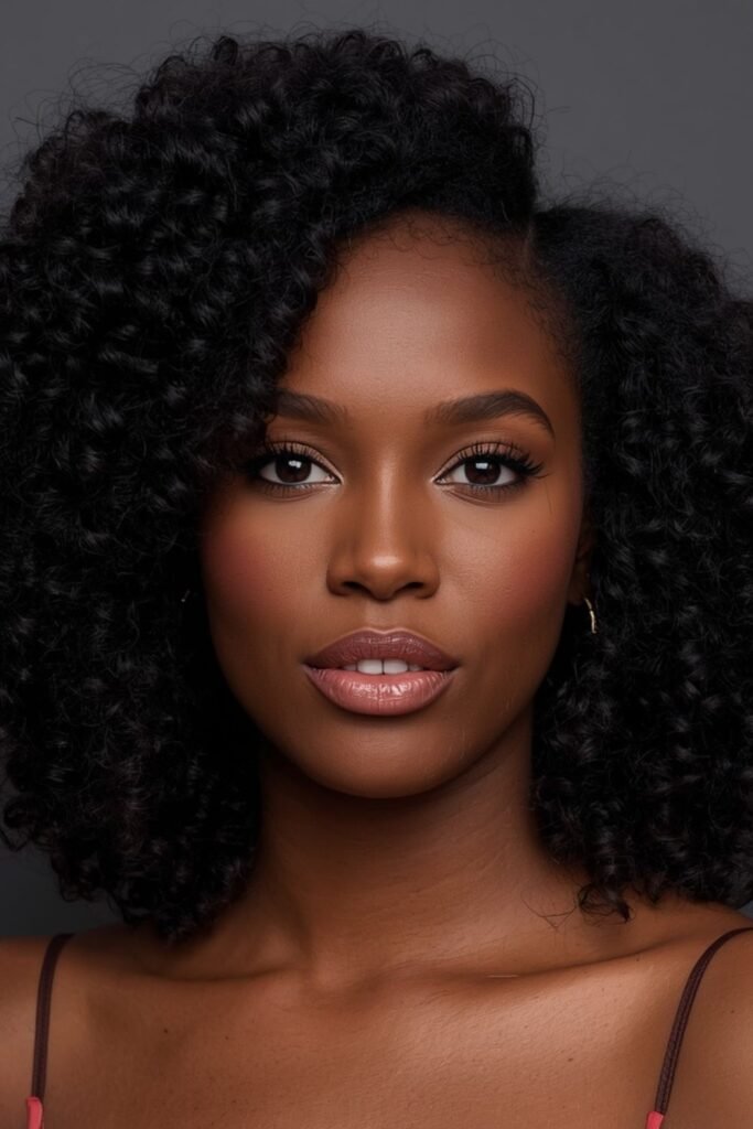 Defined Curls with Glitter Root