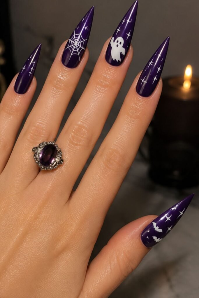 Extra-Long Stiletto in Deep Violet