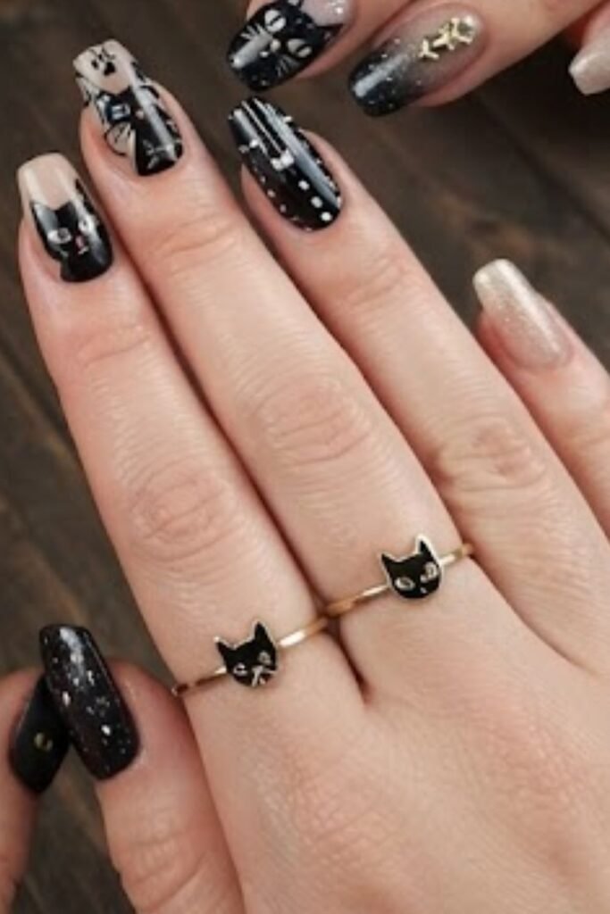 Full Black Cat Face
