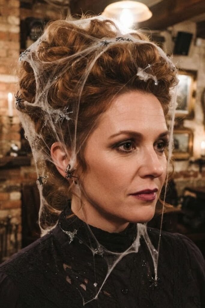 Full Cobweb Hair with Actual Web Structure
