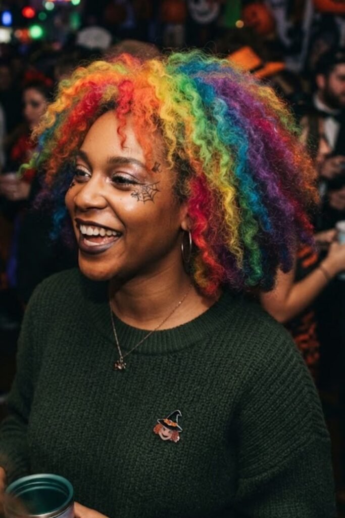 Full Vivid Rainbow Color with Temporary Spray