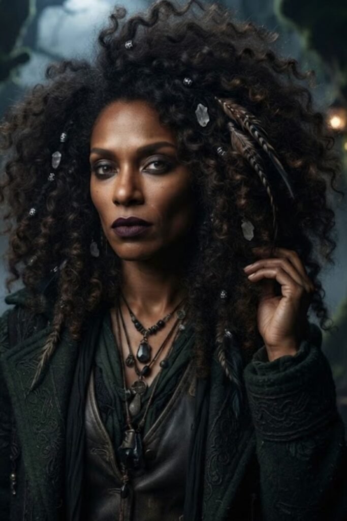 Full Volume Curls for a Witch or Dark Character