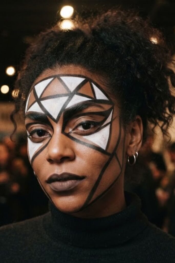 Geometric Face Paint Look