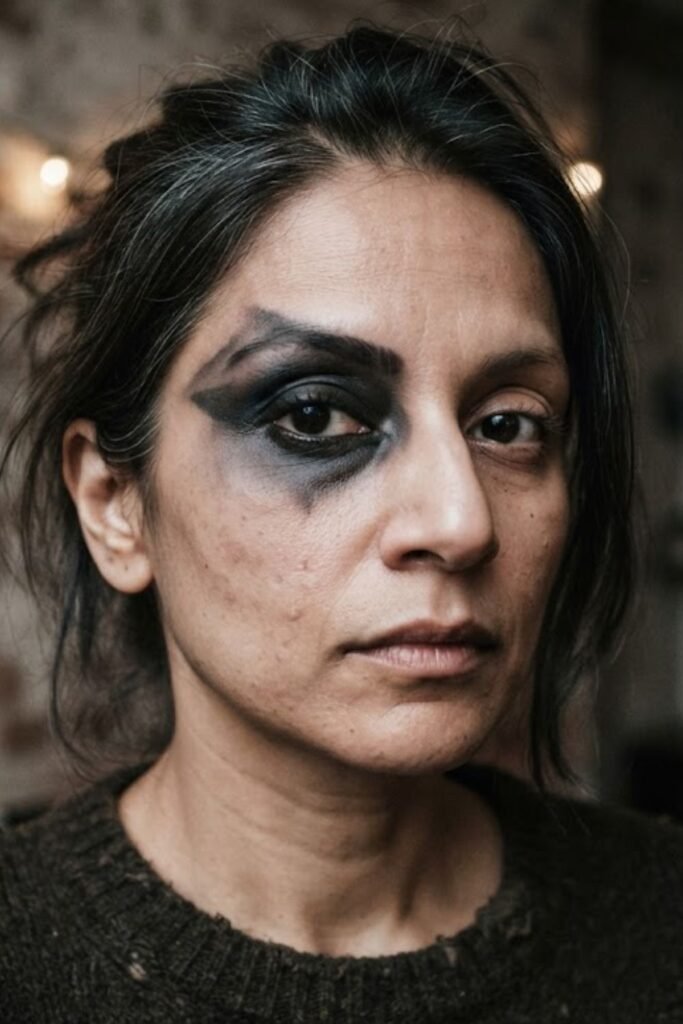 Graphic Black Eye with Pale Skin