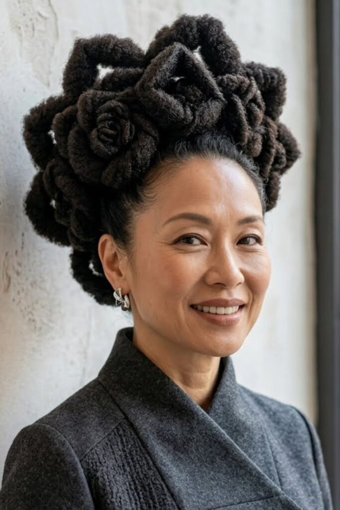 High Natural Afro with Sculpted Shape
