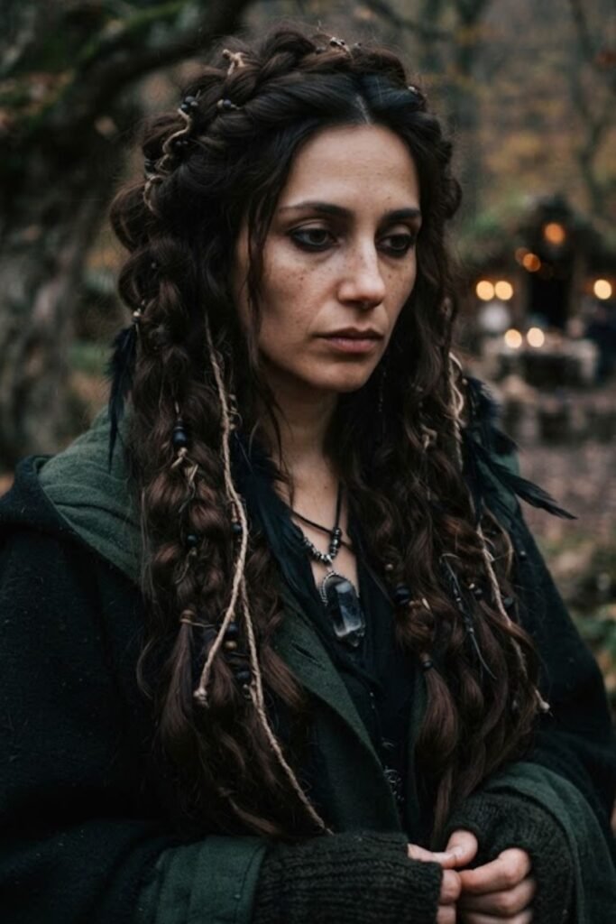 Long Hair Styled as a Witch or Dark Character