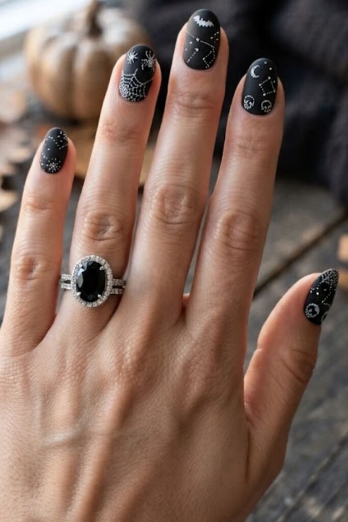 Matte Black with White Dot Detail