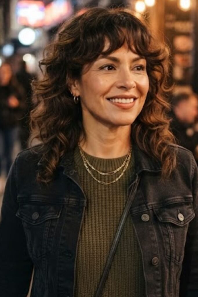Medium shag haircut with face-framing layers