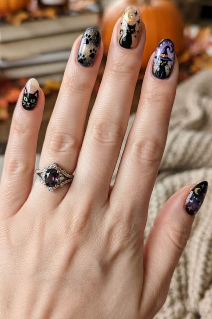Mixed Black Cat Accent Set