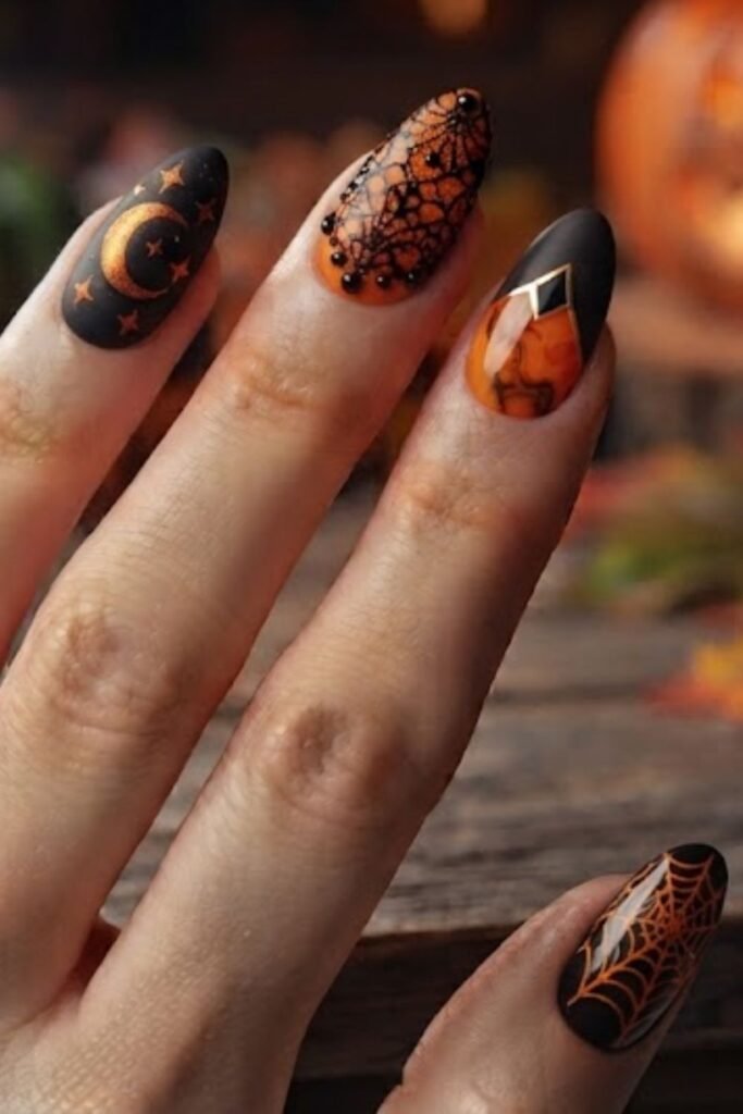 Mixed Orange and Black Statement Set