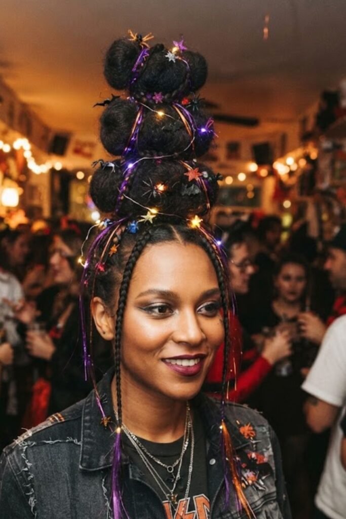 Multi-Layer Space Buns Stacked Vertically