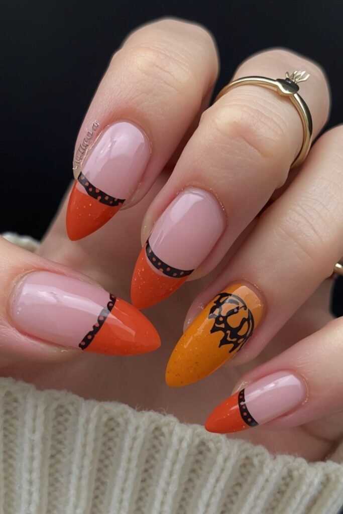 Negative Space Tip with Halloween Symbol