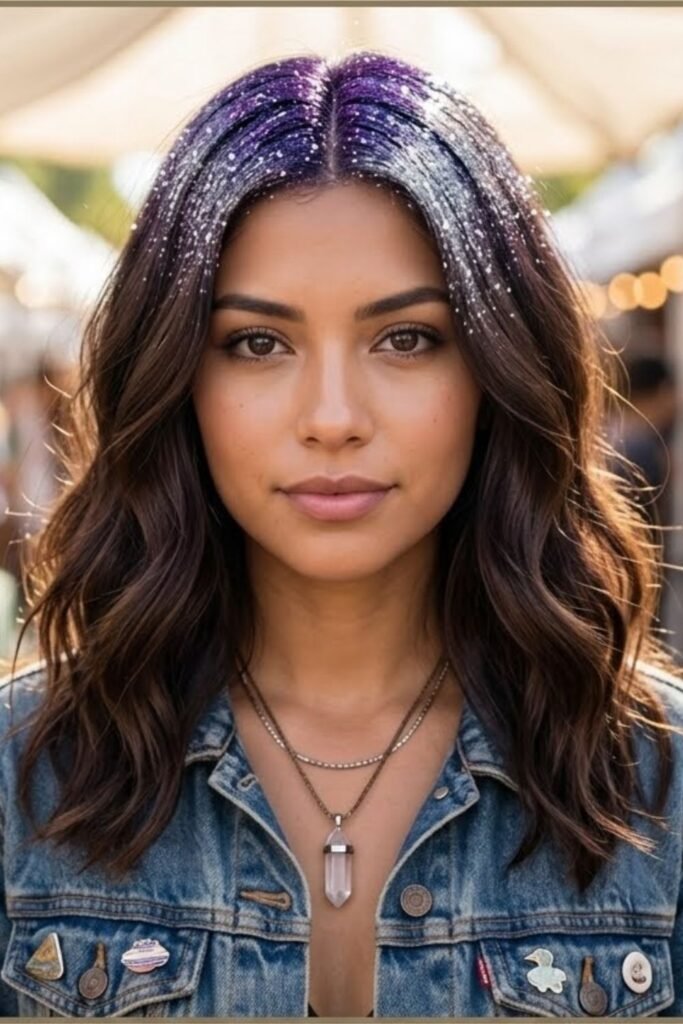 Ombre Glitter Root from Dark to Light