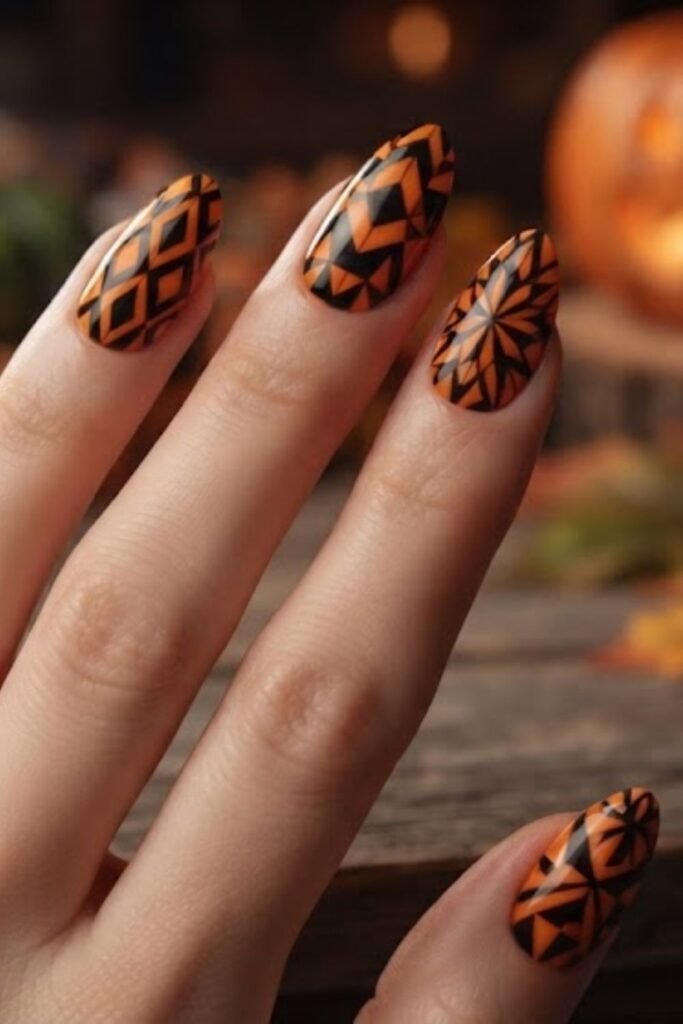 Orange and Black Geometric