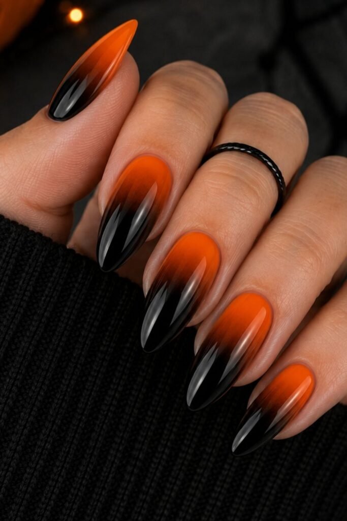 Orange to Black Ombre