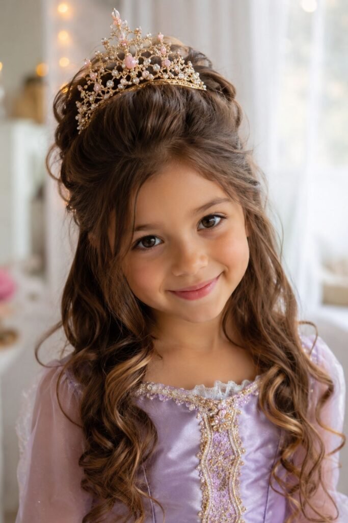 Princess or Fairy Style with Half-Up and Crown