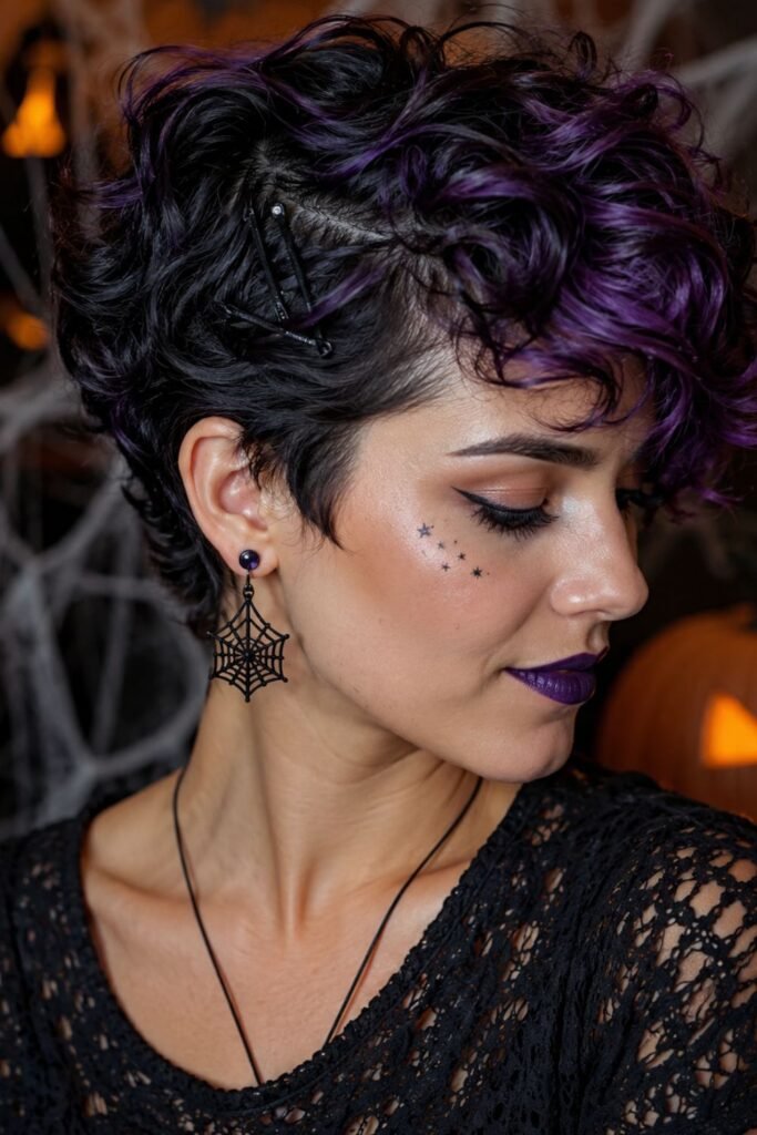 Short Natural Hair with Purple or Dark Toned Styling Products