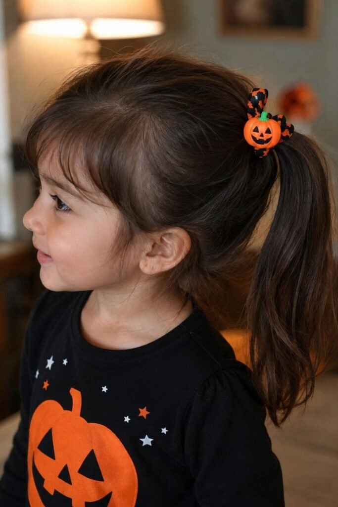 _Simple Ponytail with Halloween Charm Elastic