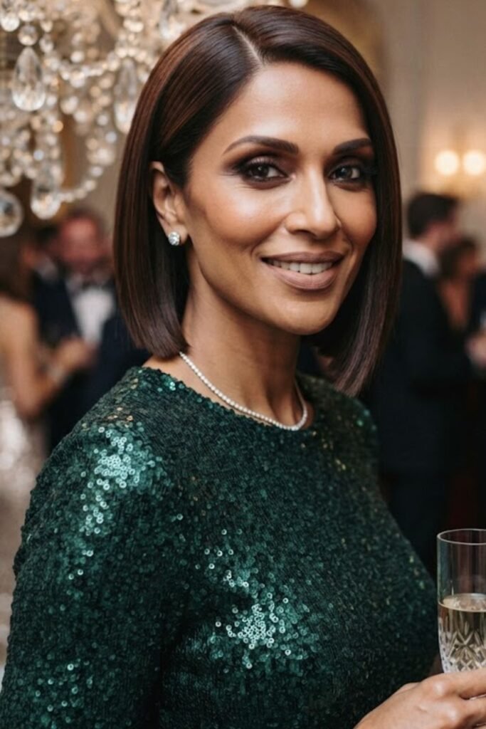 Woman over 40 with a sleek formal bob
