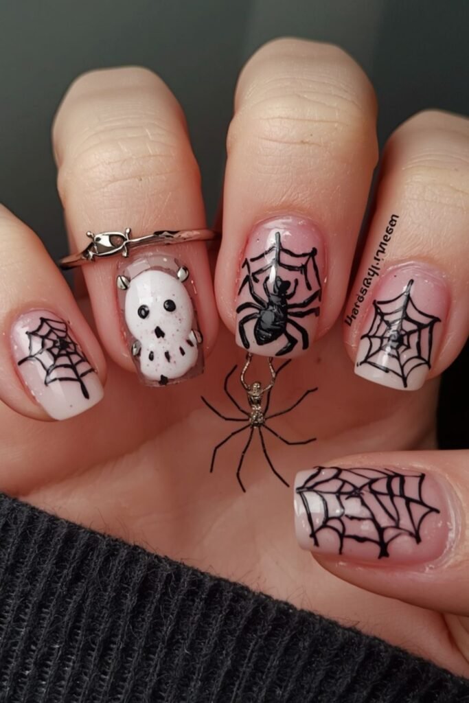Spider Web Nail Art