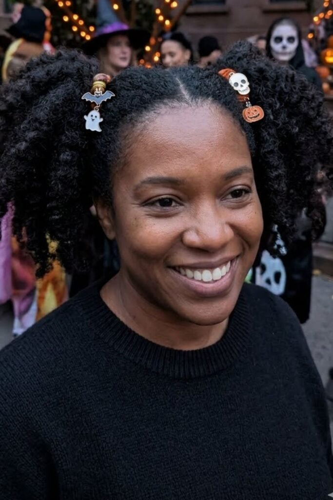 Two Pigtails with Halloween Charms