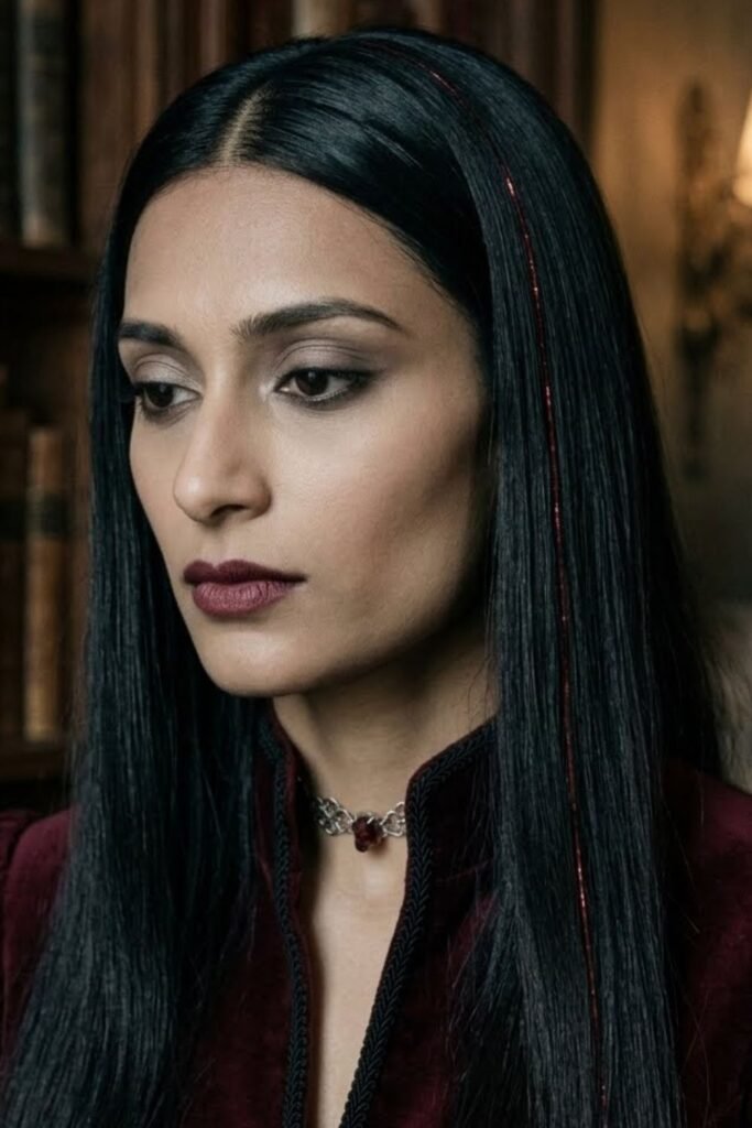 Vampire Style with Sleek Center Part