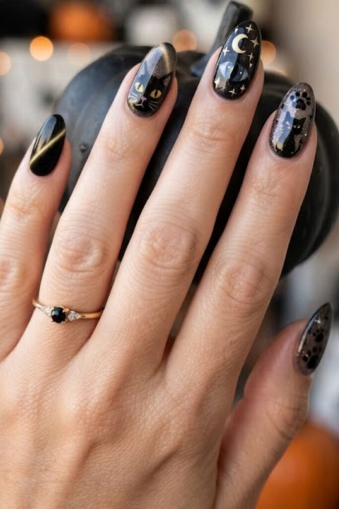 Velvet Black with Cat Eye Accent