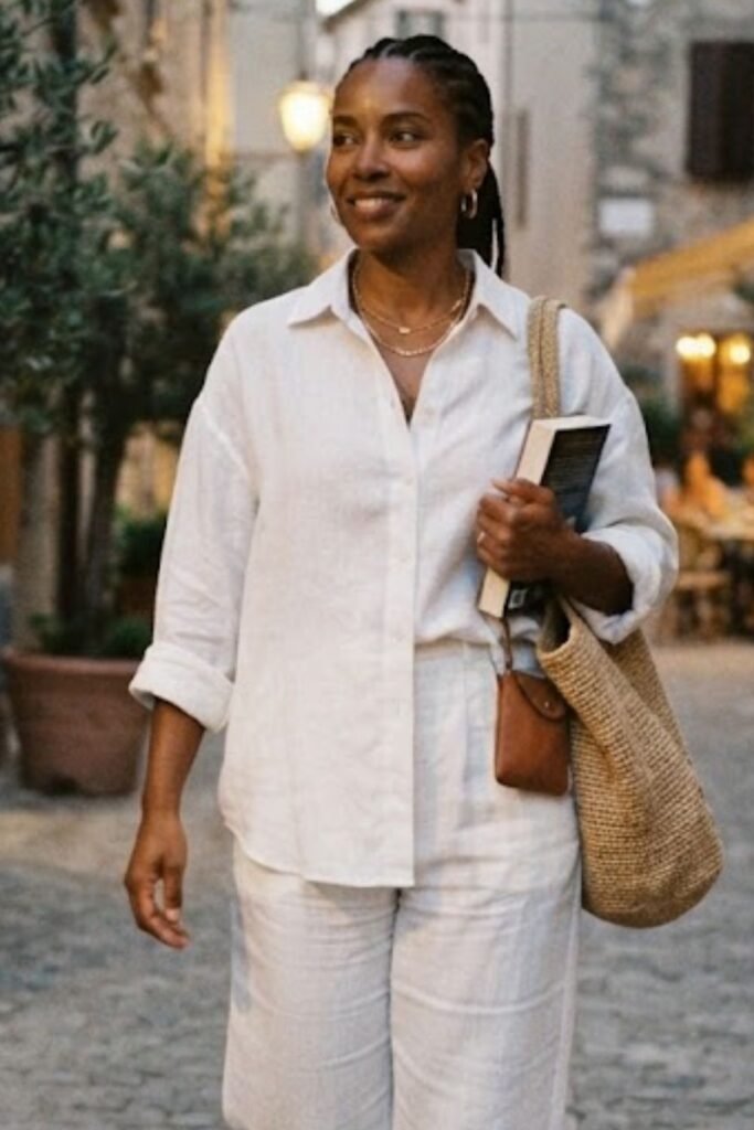 White Linen Set