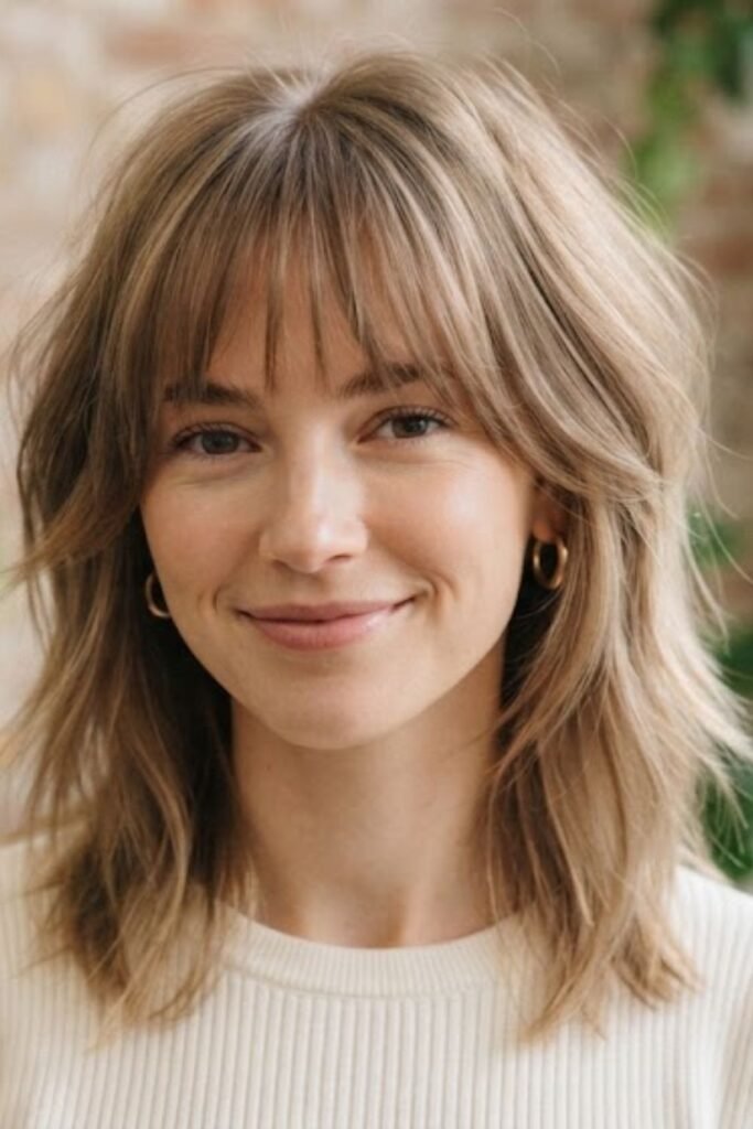 Airy Bottleneck Bangs for Fine Hair