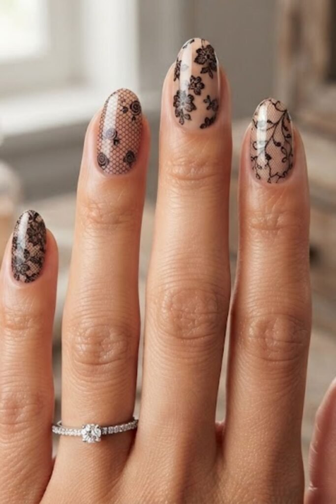 Black Lace Over Nude