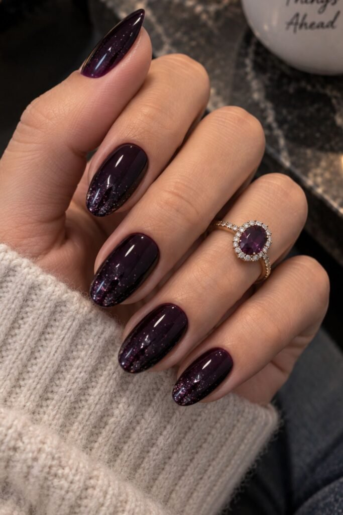 Blackened Plum Starry Glitter