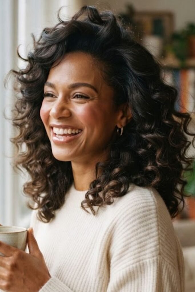 Blowout Curls with Root Volume Emphasis