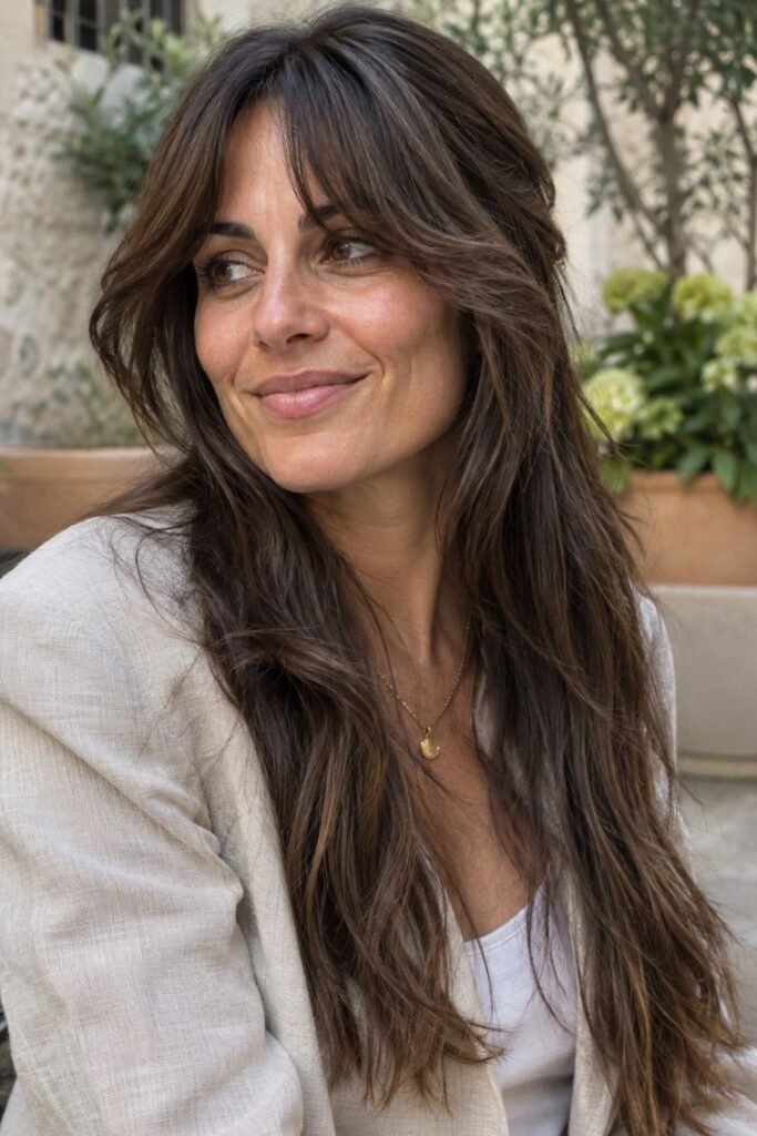Bottleneck Bangs With Long Face-Framing Layers