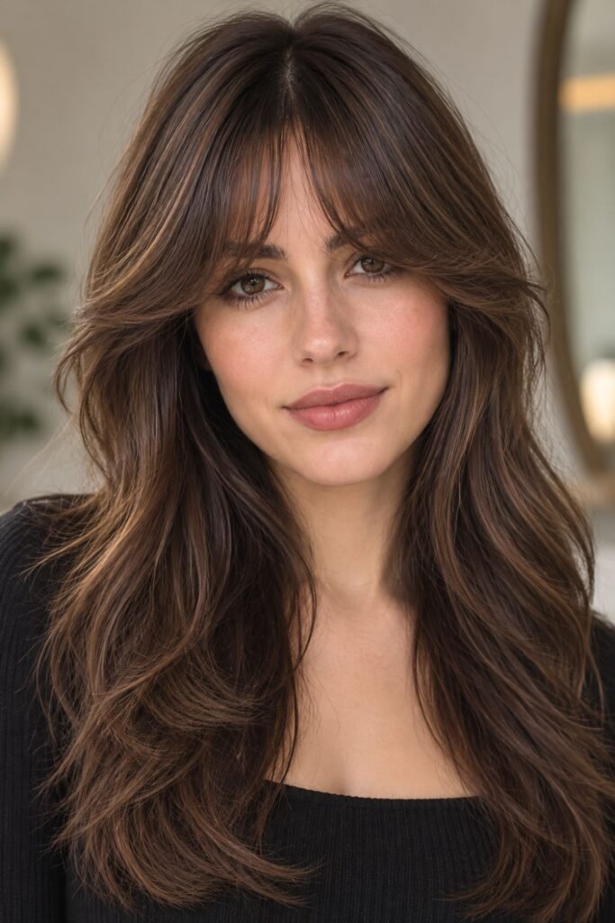 Classic Brow-Skimming Bottleneck Bangs