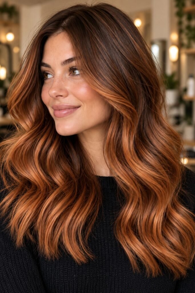 Classic Copper Pumpkin Balayage