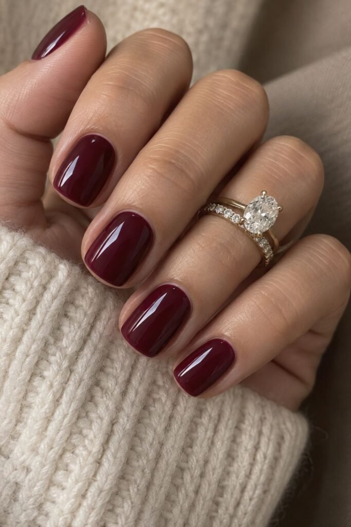 Glossy Merlot Short Squares