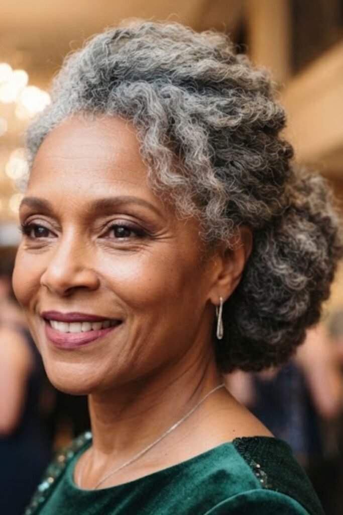 Grey Hair in an Elegant Updo