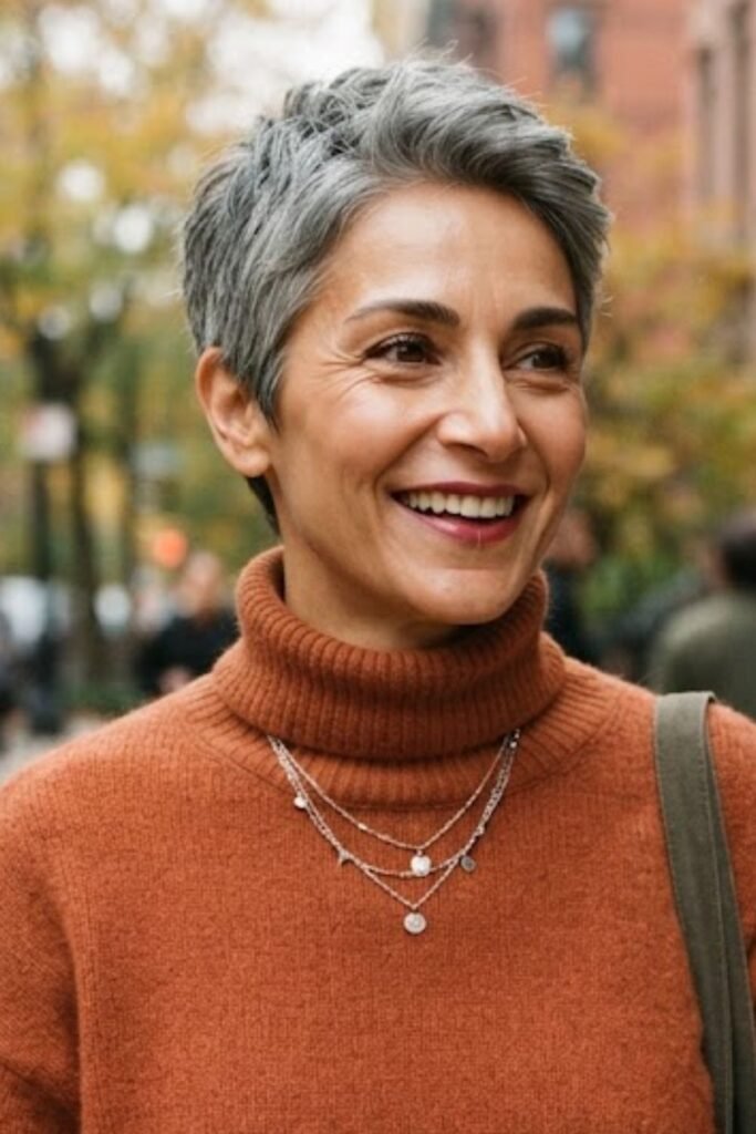 Grey Pixie Cut